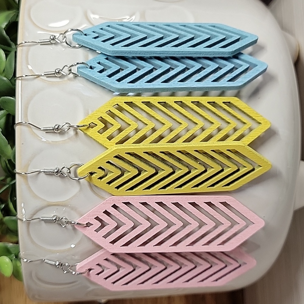 PASTEL WOOD EARRINGS, Choice of Color
